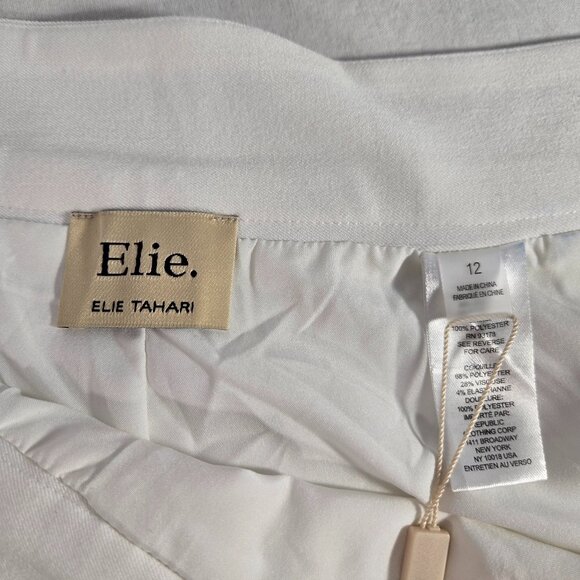 ELIE TAHARI Officecore Mob Wife IVORY Hi-Rise Wide Leg Cropped  Trouser Size 12 - Picture 11 of 16